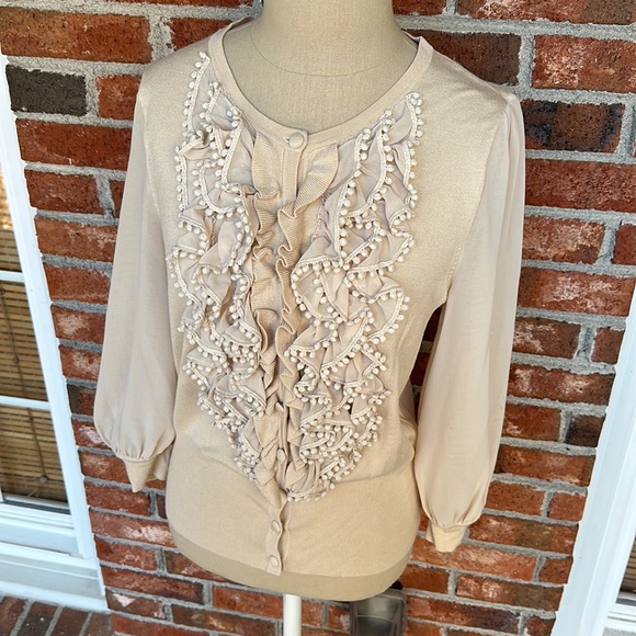 Darling Button Down Ruffled Cardigan - Picture 2 of 8